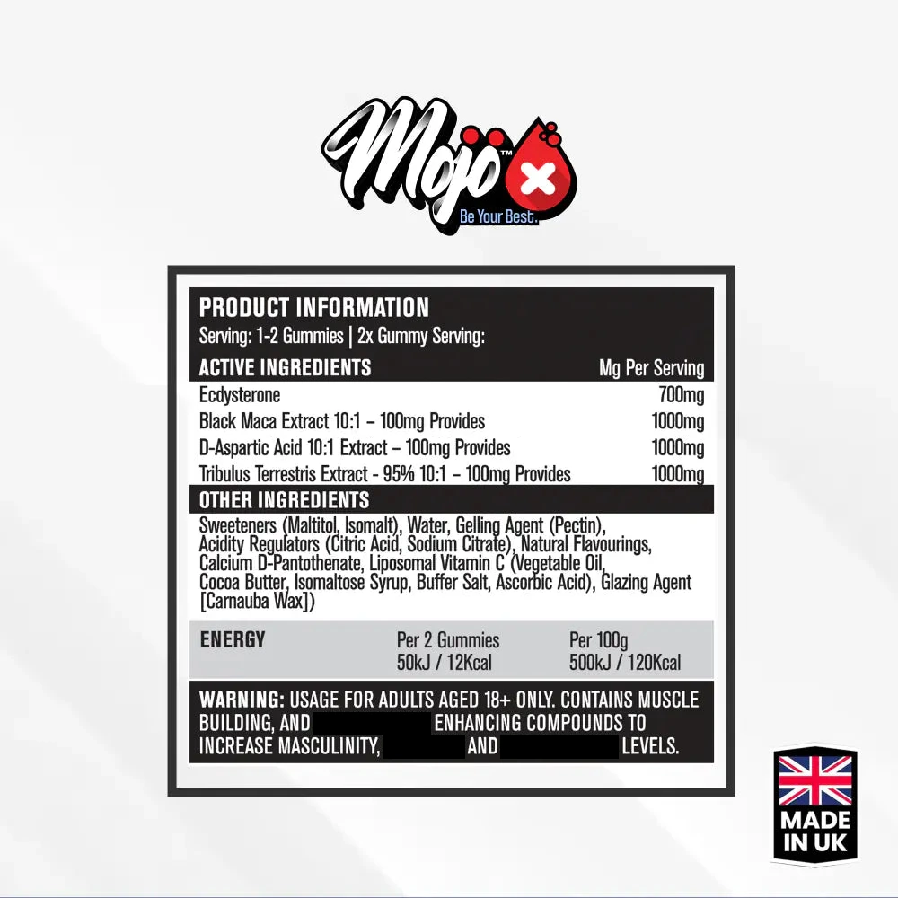 MOJO supplement facts label